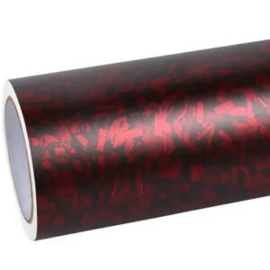  - Ravoony Carbon Fiber Forging Red Vinyl Car Wrap